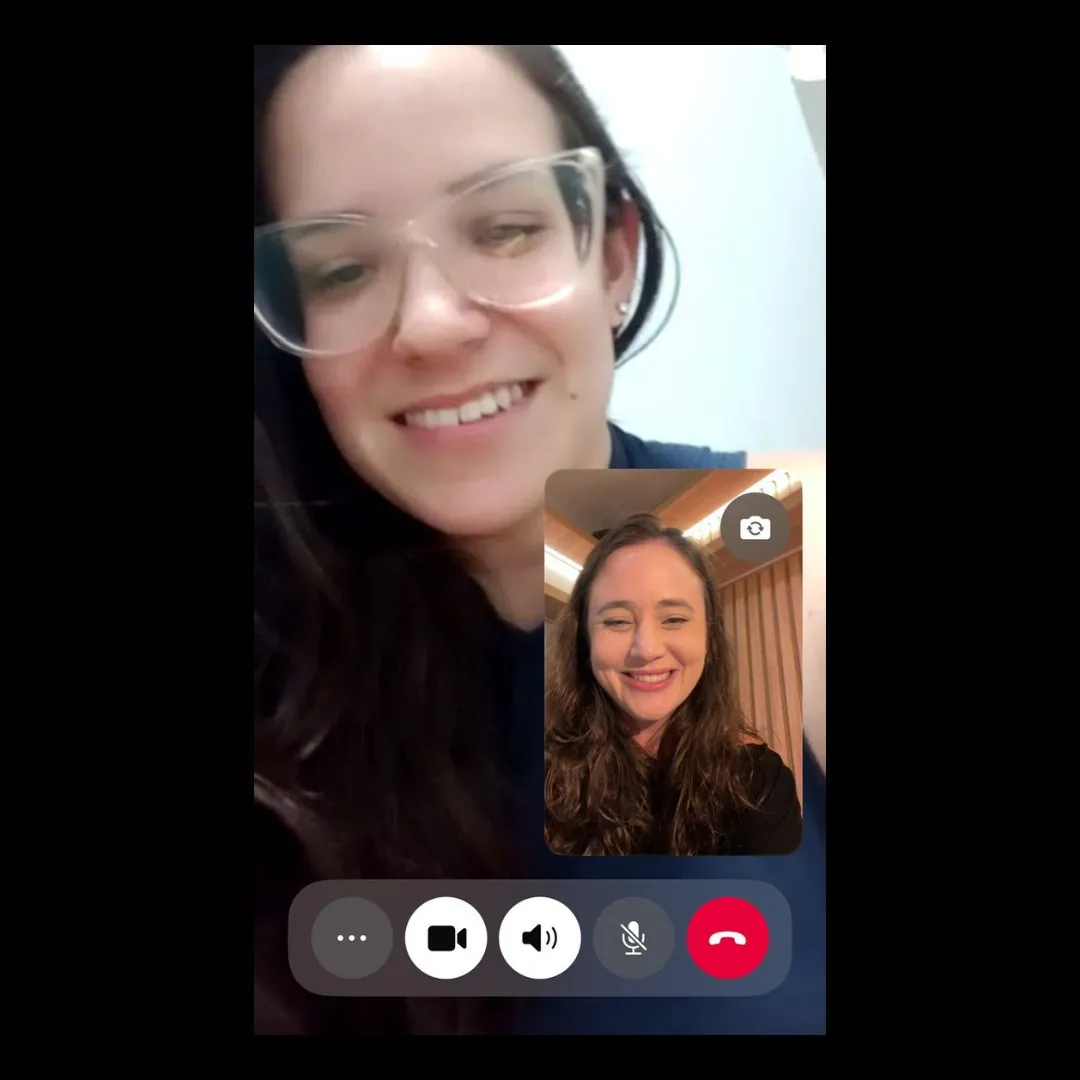 Videochamada de consulta com a Dayane